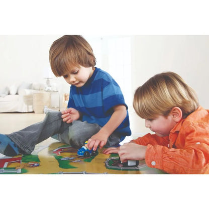 TCG - Fisher-Price Little People Jumbo Mega Mat Playset with 2 Toy Vehicles - 6 Pieces
