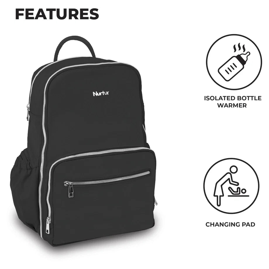 Nurtur Maverick Diaper Bag (Black)