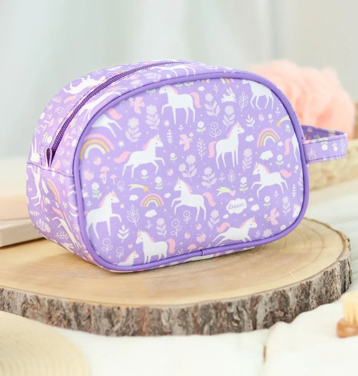 A Little Lovely Company Kids Toiletry Bag With Handle (Unicorn Dreams)