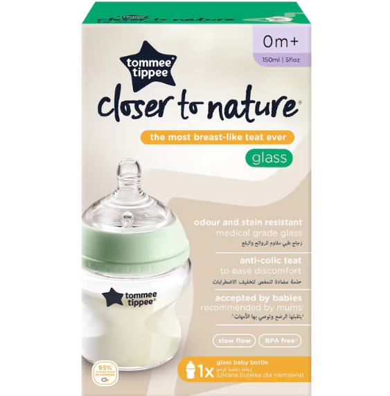 Tommee Tippee Closer to Nature Glass Bottle, 150ml