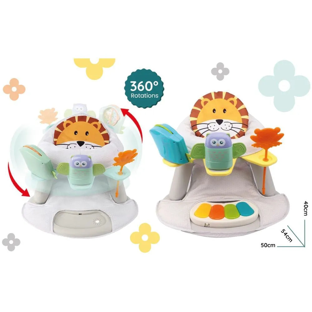Teknum 2-In-1 Dining Chair, Toddler Play Seat With Pedal Piano (White)