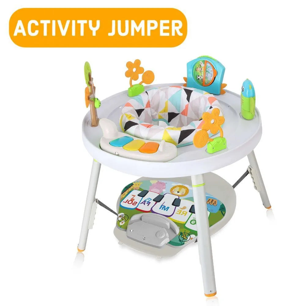 Teknum 4-In-1 Activity Jumper, Feeding Chair, Drawing Table, Playing Station With Musical Mat