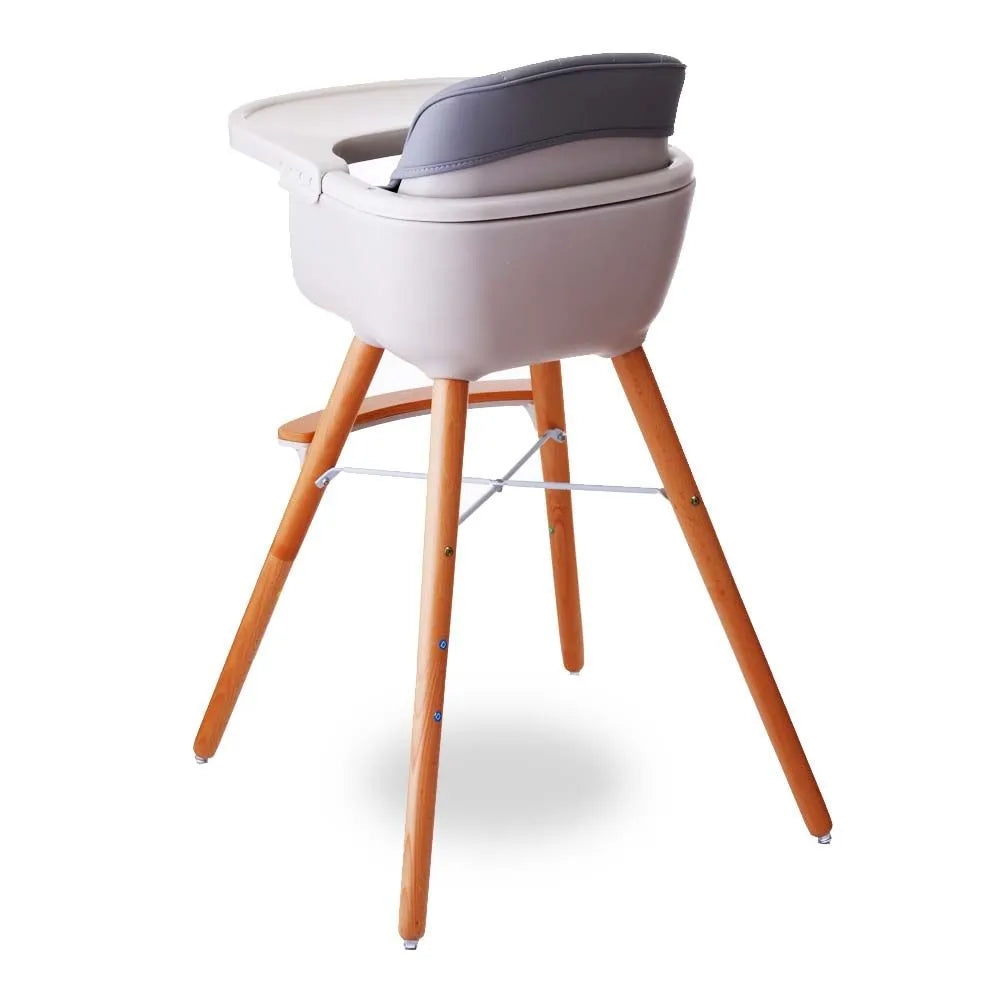 Teknum Premium Dual Height Wooden High Chair (Grey)