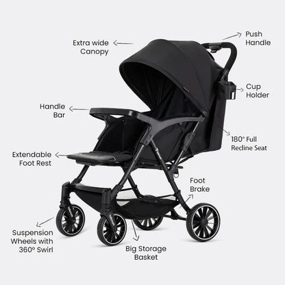 Teknum - Flylite Ultra Lightweight One-Hand Fold Cabin Stroller