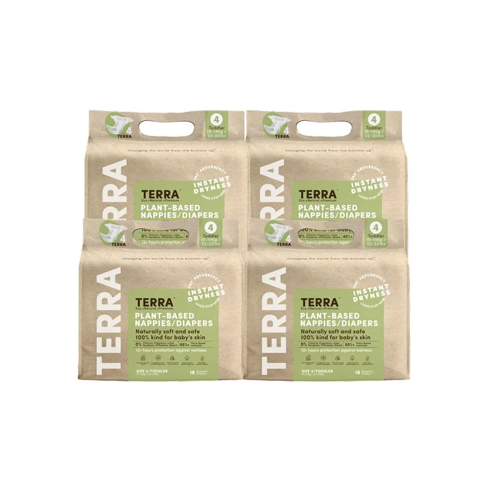 Terra Diaper/Nappy Toddler Diaper 18s (Pack of 4)