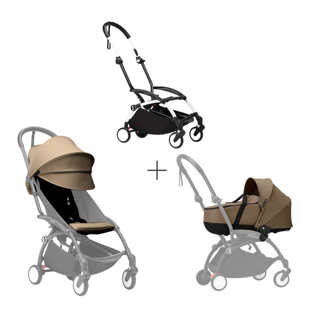 Stokke YOYO3 Frame White + Newborn Pack& 6+ Color Pack Bundle