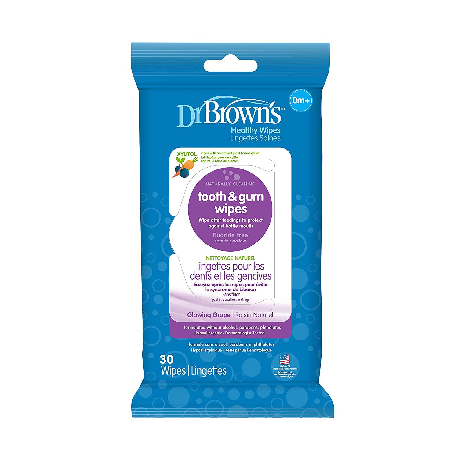 Dr. Brown's Tooth & Gum Wipes, 30-Pack.