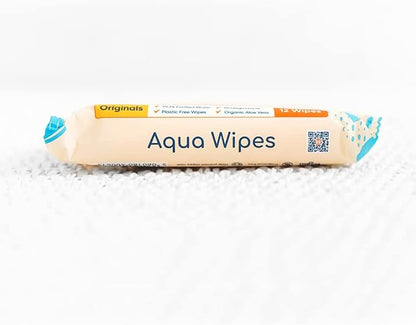 Aqua Wipes 100% Biodegradable Baby Wipes Travel Pack (12 Pcs)