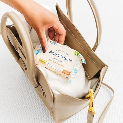 Aqua Wipes 100% Biodegradable Baby Wipes, Box Of Travel Pack (Pack of 12, 12 Pcs)
