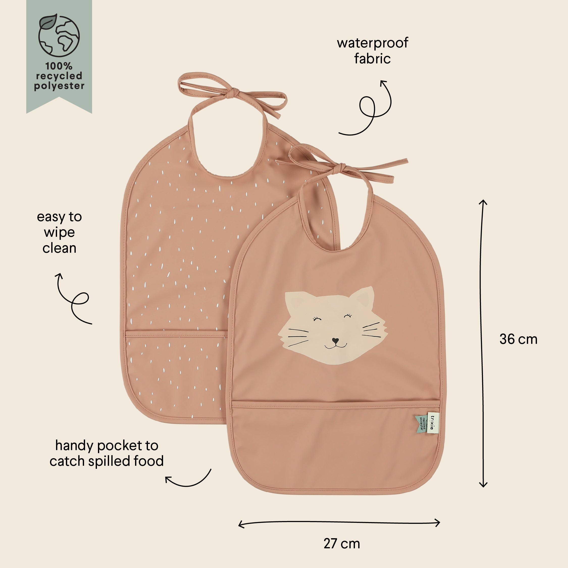 Trixie Waterproof Bib 2-pack, Mrs. Cat