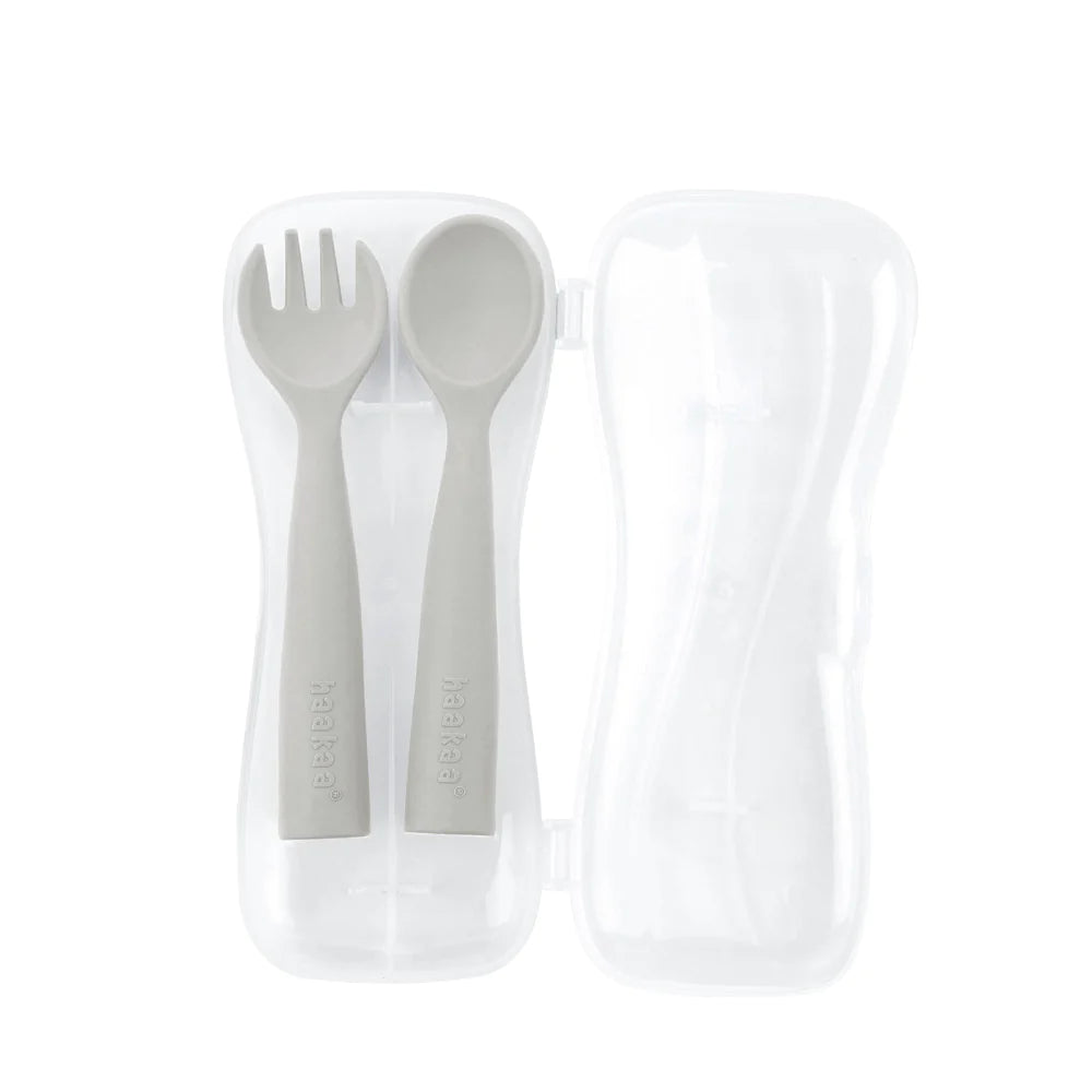 Haakaa Bendy Silicone Cutlery Set.