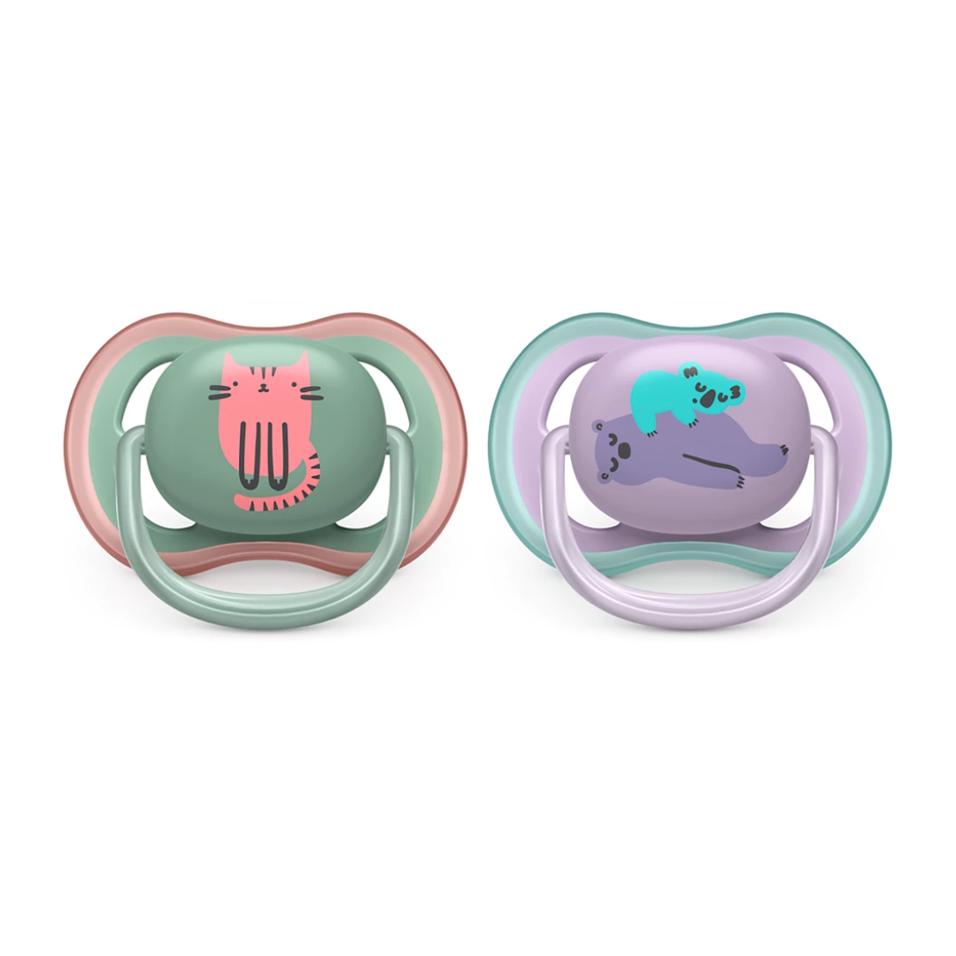 Avent Ultra Air Soother 6-18 Months Deco Animals, 2pcs