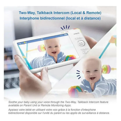 VTech - Smart Wi-Fi 1080p HD Pan & Tilt Baby Monitor with 5-Inch Display & Remote Access - White