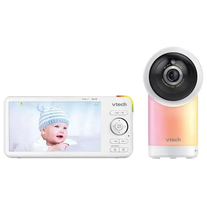 VTech - Smart Wi-Fi 1080p HD Pan & Tilt Baby Monitor with 5-Inch Display & Remote Access - White