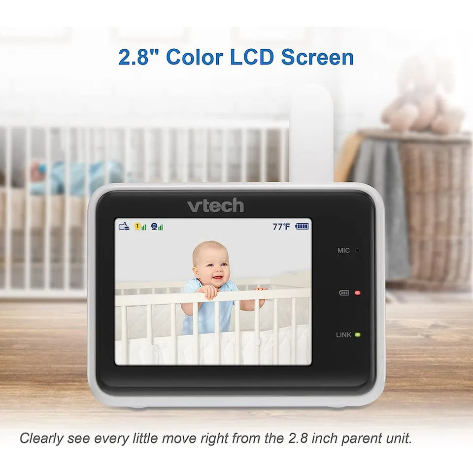 VTech - Wi-Fi 1080P HD Video Monitor with Remote Access - White - 2.8-Inch