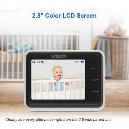 VTech - Wi-Fi 1080P HD Video Monitor with Remote Access - White - 2.8-Inch