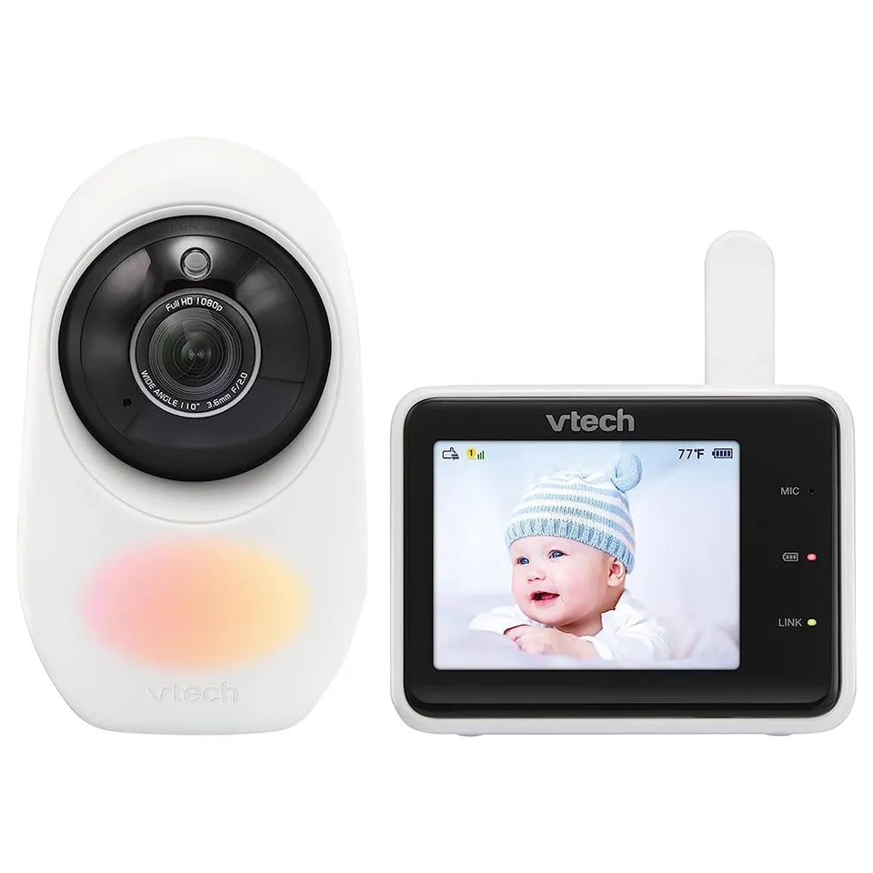 VTech - Wi-Fi 1080P HD Video Monitor with Remote Access - White - 2.8-Inch