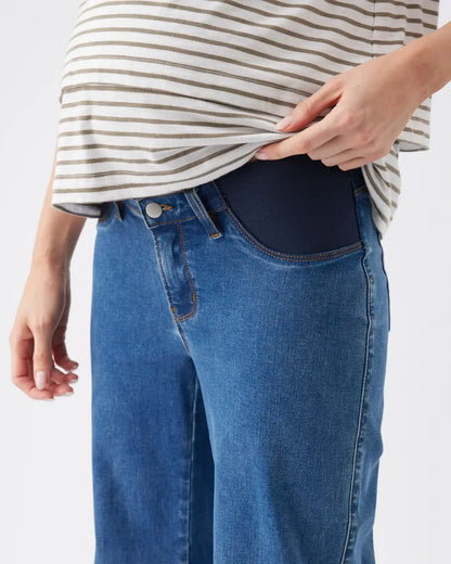 Ripe Maternity Kyle Wide Leg Jean (True Blue, Small)
