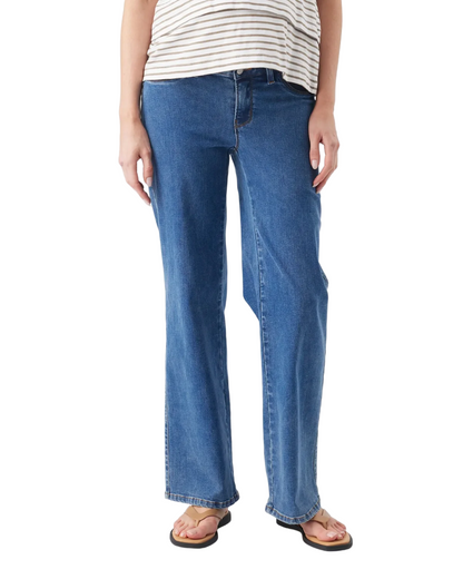 Ripe Maternity Kyle Wide Leg Jean (True Blue, Small)