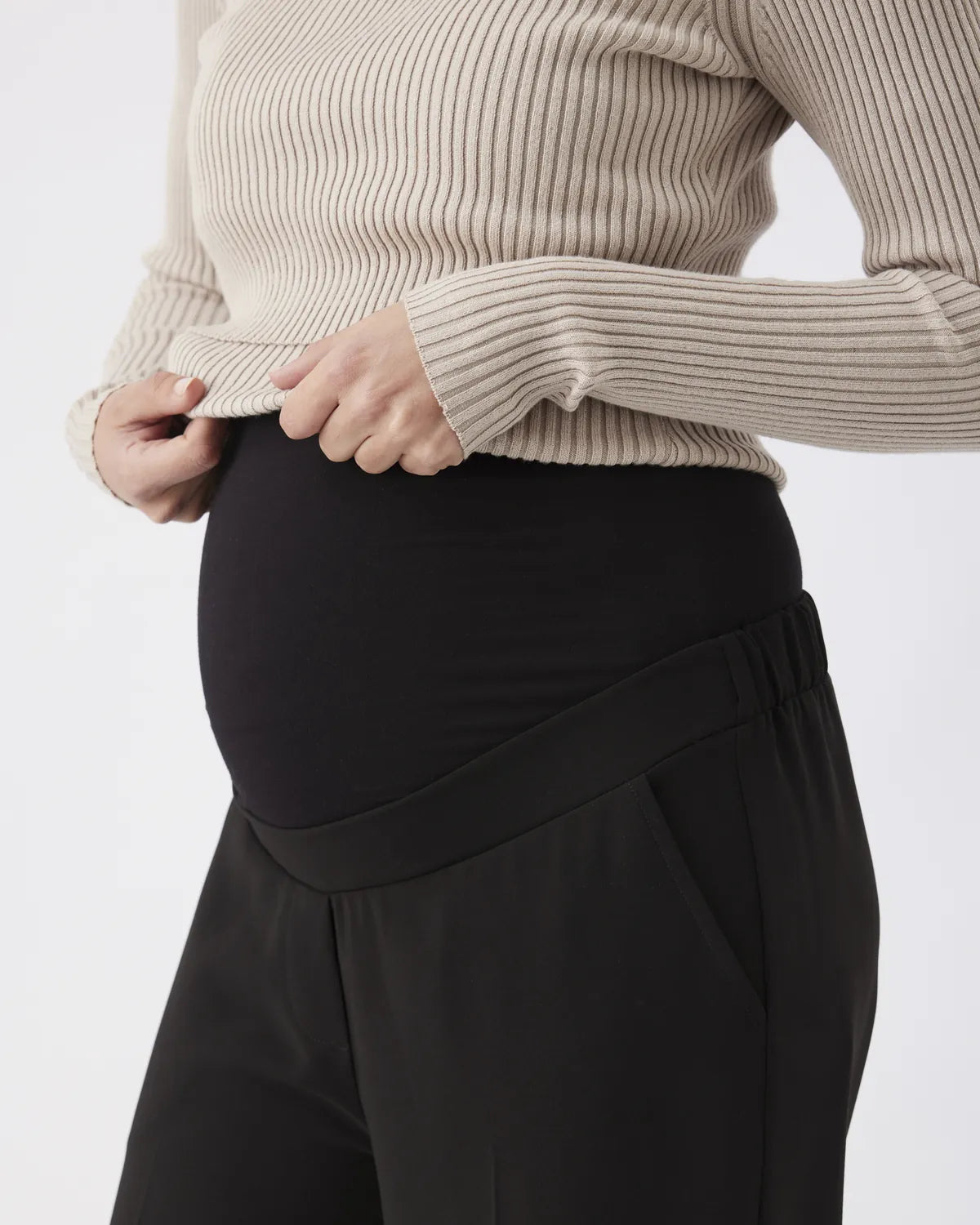 Ripe Maternity Alexa Wide Leg Pant (Black, Small)