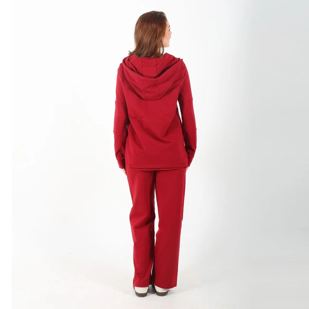 Become a Mom Maternity Tracksuit (Maroon, Small)