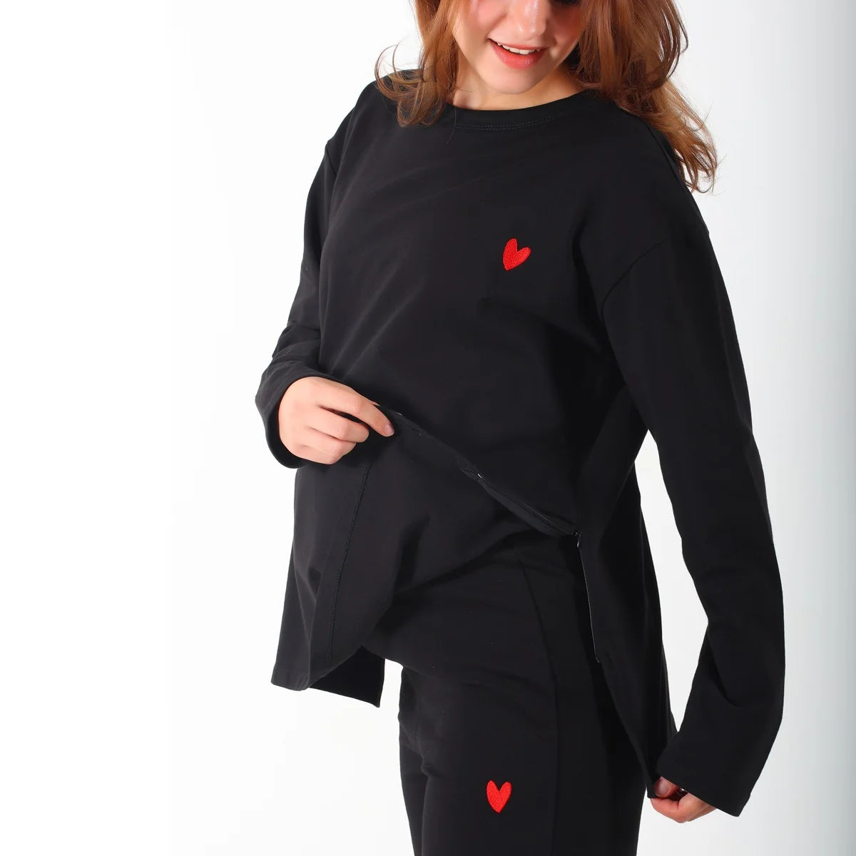 Become a Mom Lego Maternity Tracksuit (Black, Medium)