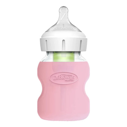 غلاف زجاجة رضاعة زجاجية واسعة العنق من Dr. Brown's ‏(5oz/150ml)