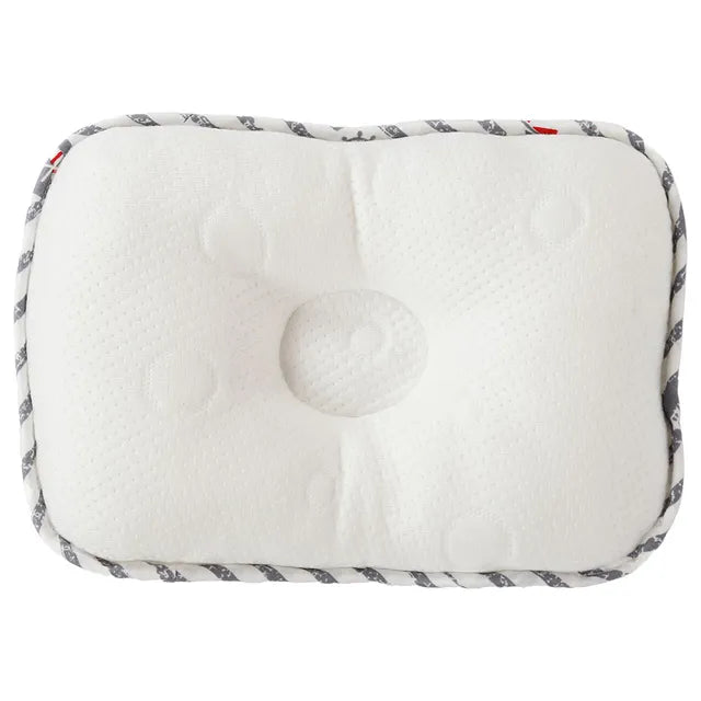 White & Grey Bamboo Cushioned Baby Pillow