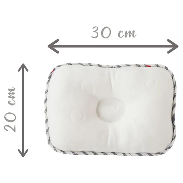White & Grey Bamboo Cushioned Baby Pillow