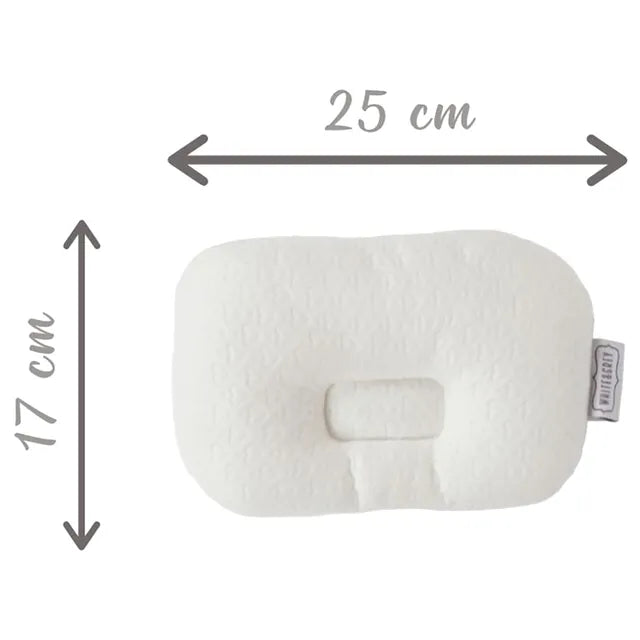 White & Grey Bamboo Cushioned Baby Pillow