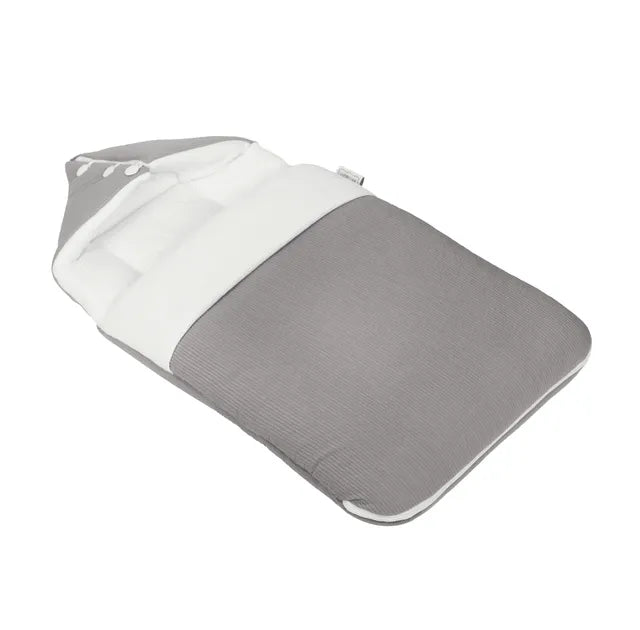 White & Grey 2-in-1 Bamboo Cushioned Baby Sleeping Bag (Grey)