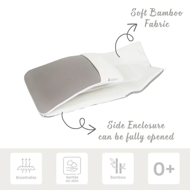 White & Grey 2-in-1 Bamboo Cushioned Baby Sleeping Bag (Grey)