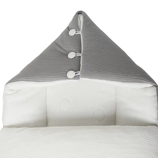 White & Grey 2-in-1 Bamboo Cushioned Baby Sleeping Bag (Grey)