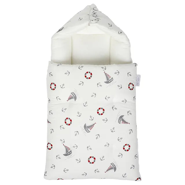 White & Grey Baby Sleeping Bag Soft Bamboo Swaddle Nest