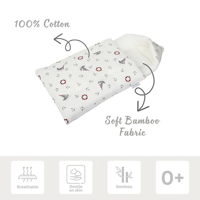 White & Grey Baby Sleeping Bag Soft Bamboo Swaddle Nest