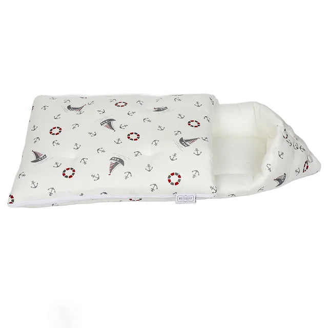 White & Grey Baby Sleeping Bag Soft Bamboo Swaddle Nest