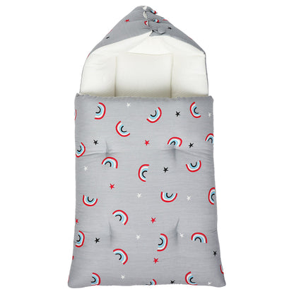 White & Grey Baby Sleeping Bag Soft Bamboo Swaddle Nest