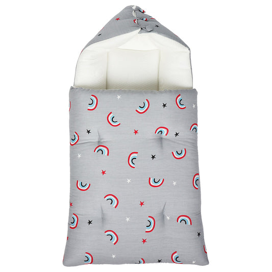 White & Grey Baby Sleeping Bag Soft Bamboo Swaddle Nest
