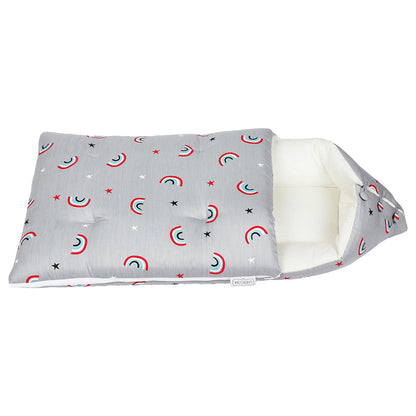 White & Grey Baby Sleeping Bag Soft Bamboo Swaddle Nest