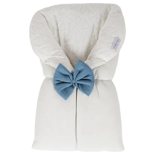 White & Grey Baby Sleeping Bag White With Bow