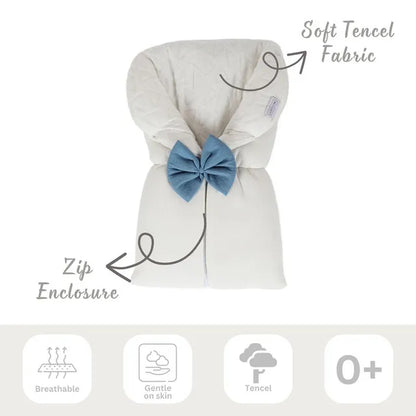 White & Grey Baby Sleeping Bag White With Bow