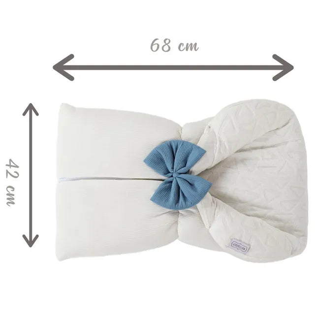 White & Grey Baby Sleeping Bag White With Bow
