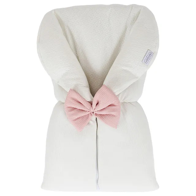 White & Grey Baby Sleeping Bag White With Bow