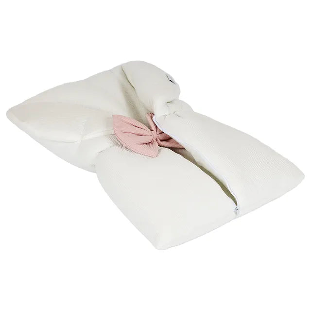 White & Grey Baby Sleeping Bag White With Bow