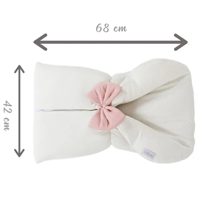 White & Grey Baby Sleeping Bag White With Bow