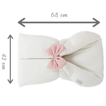 White & Grey Baby Sleeping Bag White With Bow