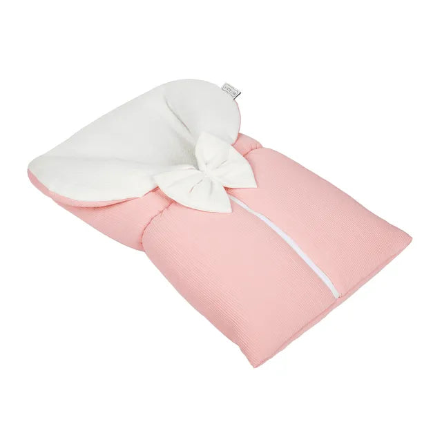 White & Grey Baby Sleeping Bag White With Bow