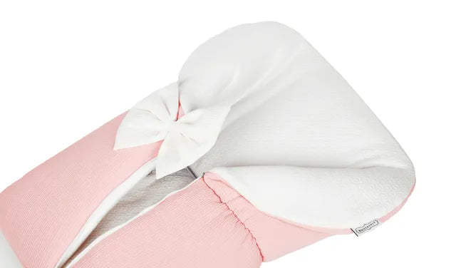 White & Grey Baby Sleeping Bag White With Bow