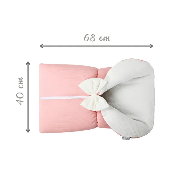 White & Grey Baby Sleeping Bag White With Bow