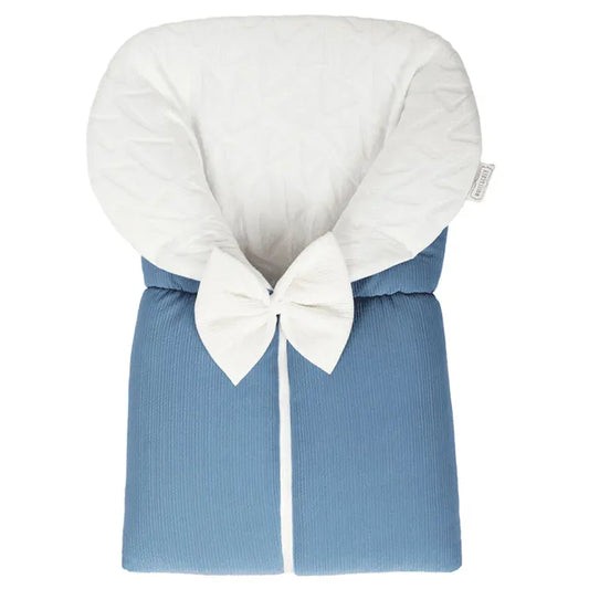White & Grey Baby Sleeping Bag White With Bow